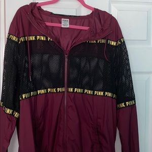 PINK Burgundy Mesh Jacket